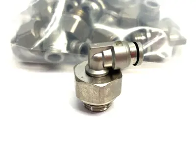 USED SMC METAL MALE ELBOW SWIVEL FITTING 6MM OD TUBE