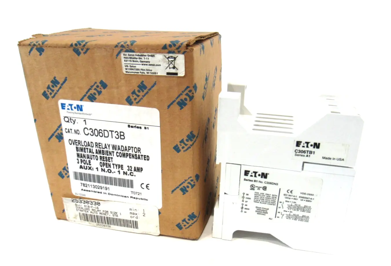 NEW EATON C306DT3B OVERLOAD RELAY SER.B1