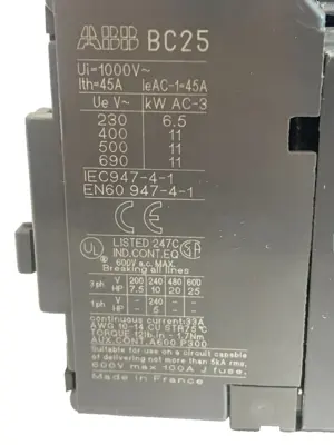NEW ABB BC25-30-10-01 CONTACTOR BC25301001