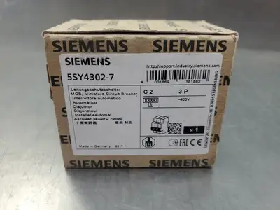 USED Siemens 5SY4302-7 Miniature Circuit Breaker, 400V