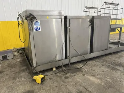 3 TANK FISA MODEL #3VST-350P ULTRASONIC PARTS BASKET TYPE CLEANING SYSTEM: STOCK #20623