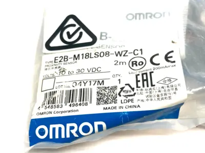 E2B-M18LS08-WZ-C1 | Omron  Inductive Proximity Sensor 2m Leads 10-30VDC - New