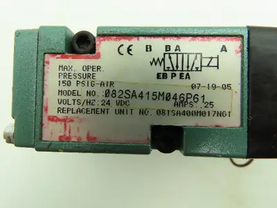 Numatics 082SA415M046P61 Single Acting Solenoid Valve 225-369 24 VDC 6.3W