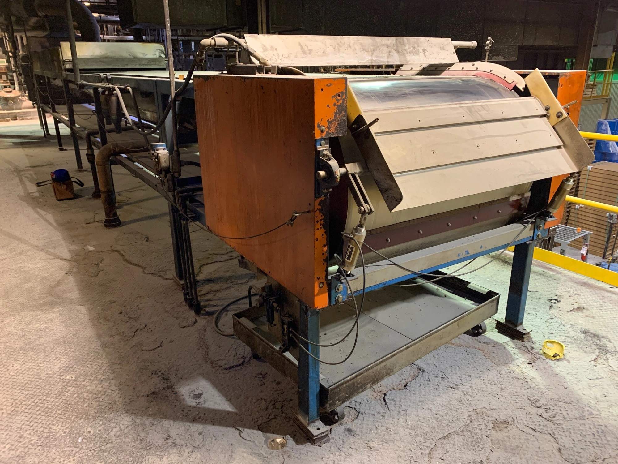 48" x 43' long Sandvik Belt Flaker, stainless steel belt.