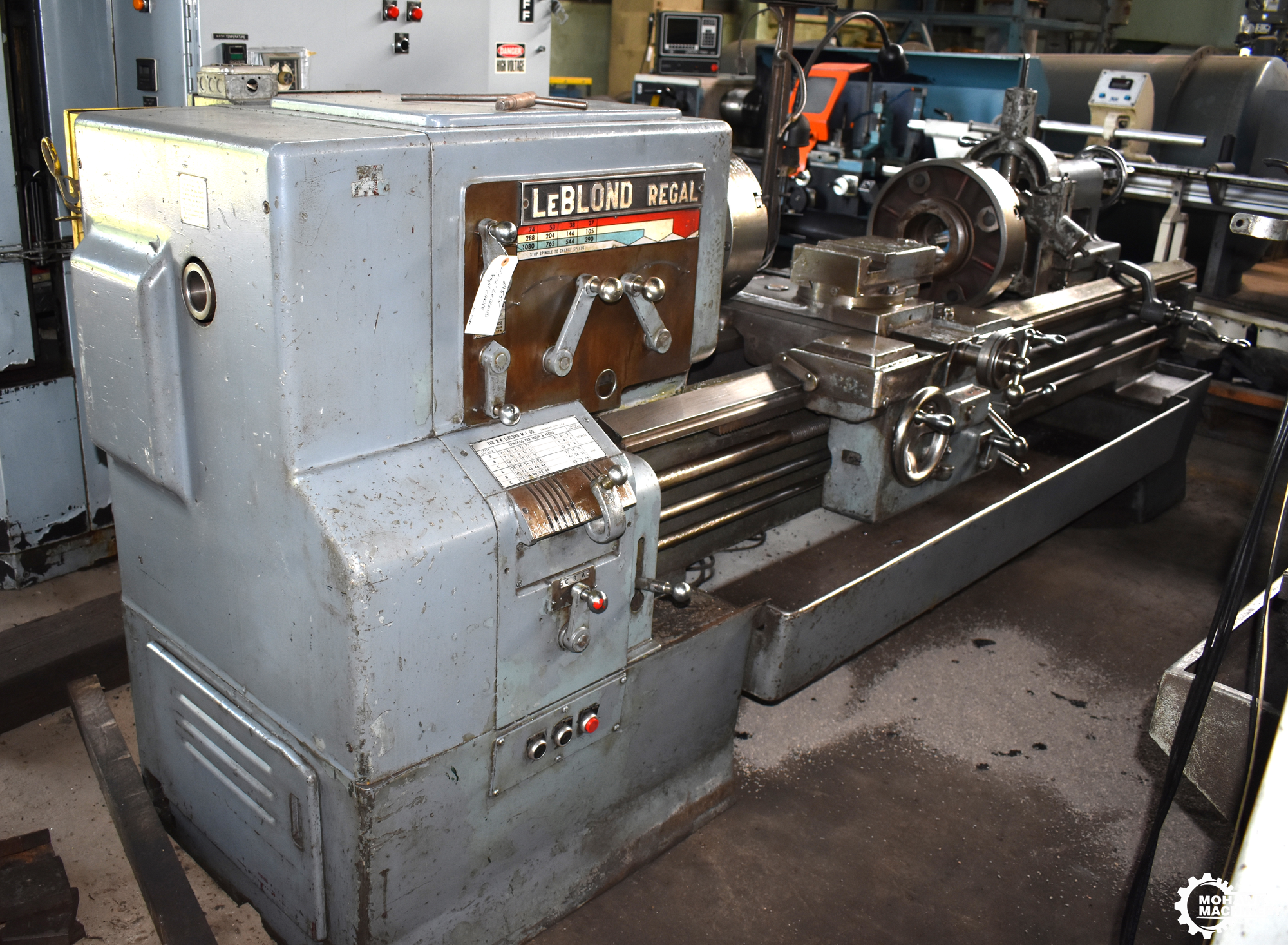 22.25" x 72" LEBLOND "F21 REGAL" ENGINE LATHE w/DIGITAL READOUTS - CHUCK -(2) STEADY RESTS