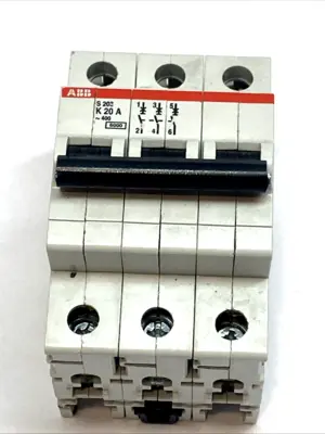 USED ABB MINIATURE CIRCUIT BREAKER 3-POLE 20A K CURVE 277/480Y VAC