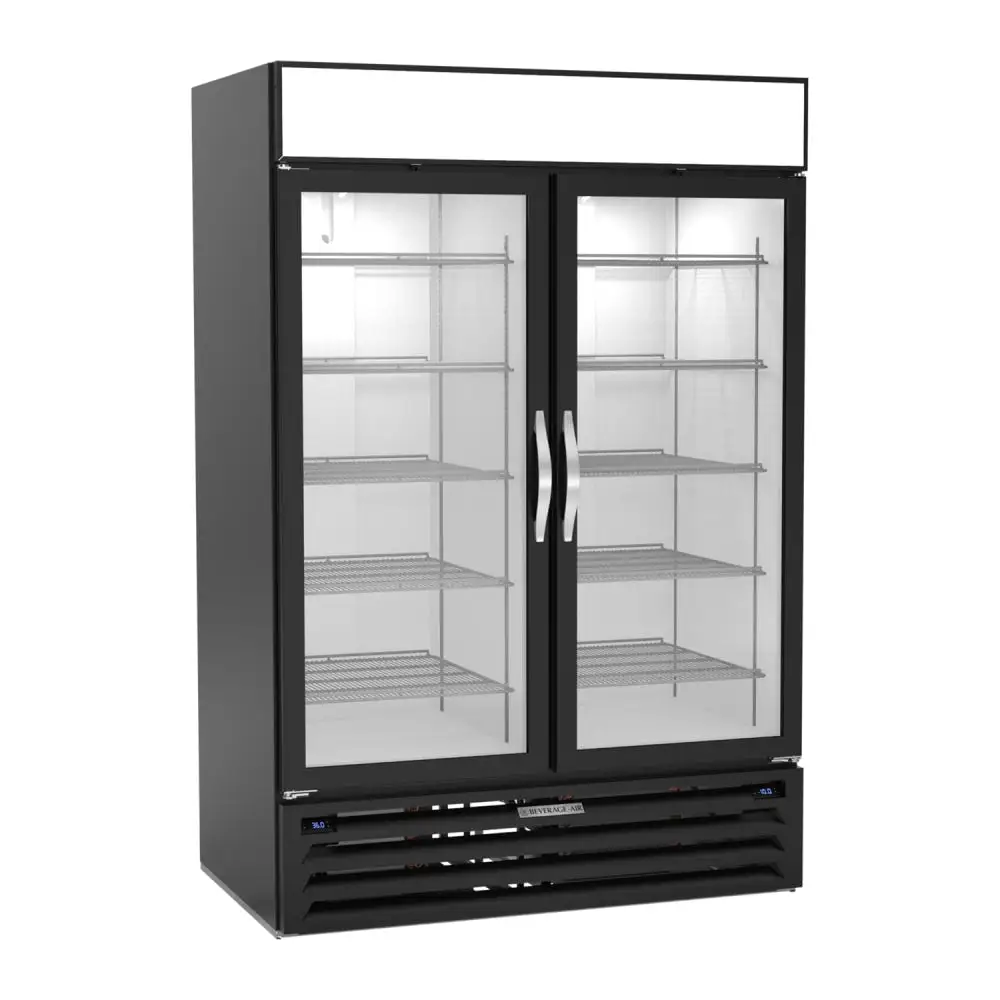 Beverage-Air MMRF49HC-1-A-BW 52" Marketmax® Two Section Glass Door Merchandiser - (2) Left/right Hinge Doors, Black, 115v