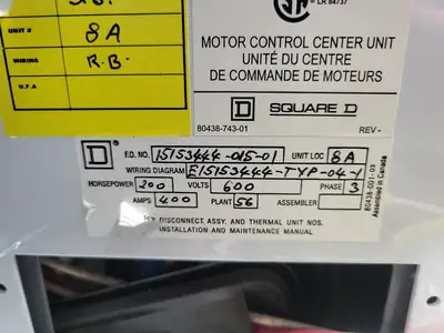 USED SQUARE D MODEL 6