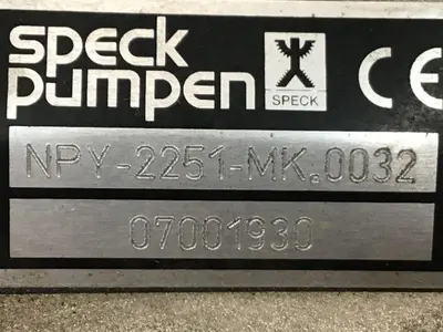 USED SPECK PUMP NPY-2251-MK.0032