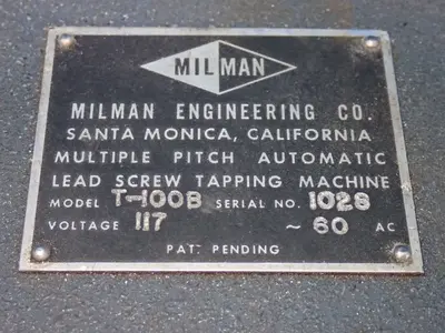 Used MILMAN T100B Tooling & Accessories (Other) Ohio US | HGR 24 #1229685