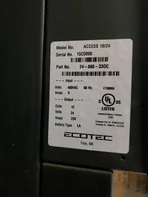 Used Ecotech ACCESS 10/24 Rapid Battery Charger, 12 Cell, 24V, 220A Battery Chargers South Carolina US | Palmetto Automation #1158393