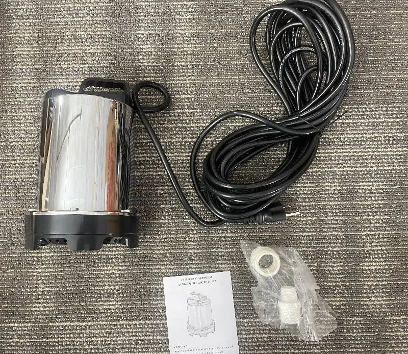 YP9024 Submersible Water Pump - 1/3 HP, 120V, 2,450 GPH, 25 ft Cord