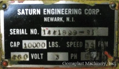 5 Ton Saturn Engineering Corp. Overhead Crane (2), Item # 1668