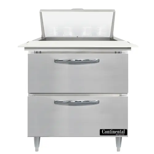 Continental D32N8C-D 32" Designer Line Sandwich/salad Prep Table W/ Refrigerated Base, 115v