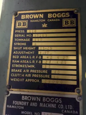 USED 1987 BROWN & BOGGS 110
