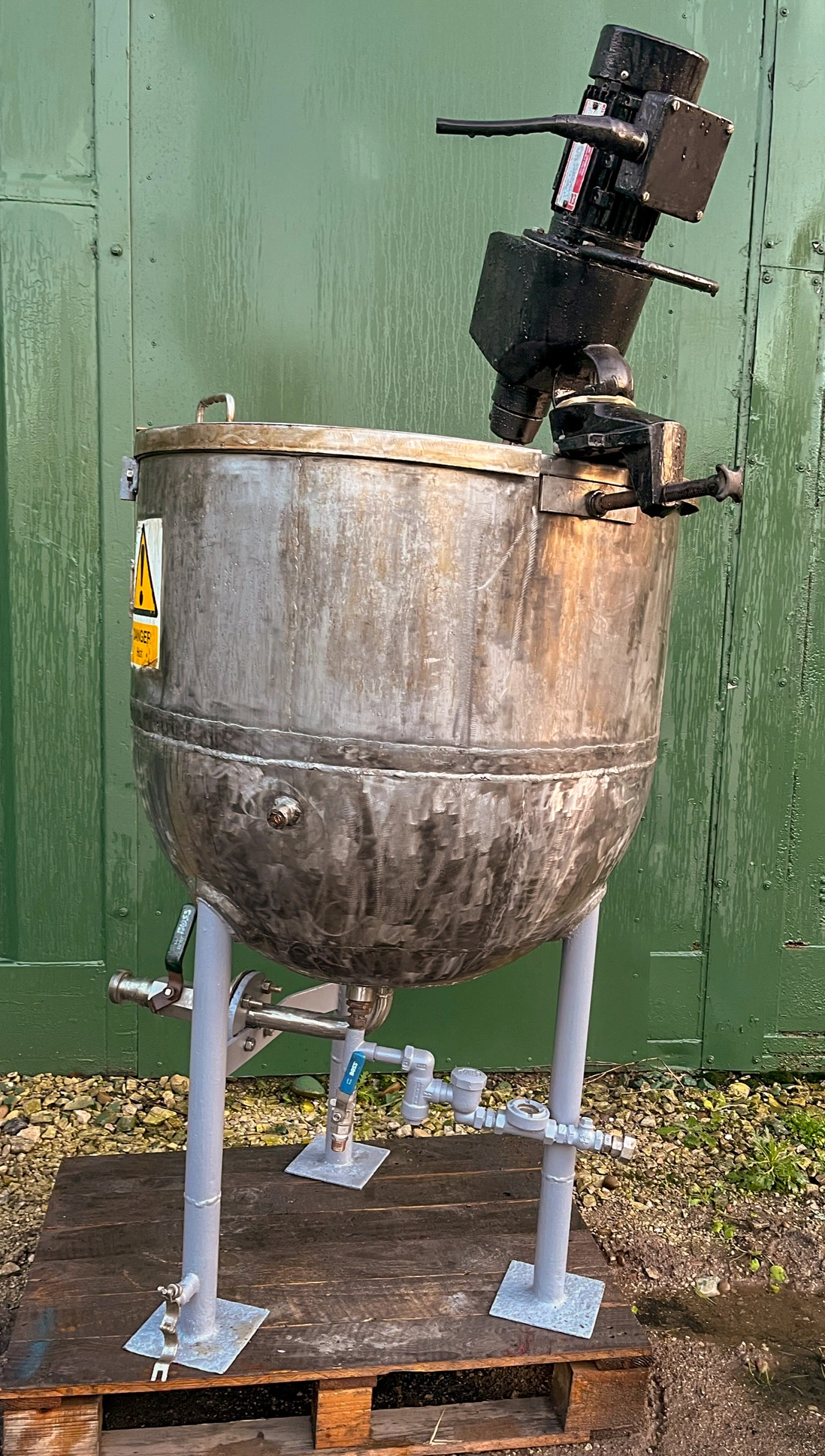 225L S/S Hemispherical Clamp on Stirrer Mixing Pan