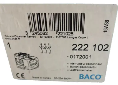 NEW BACO 222 102 DISCONNECT SWITCH 222102