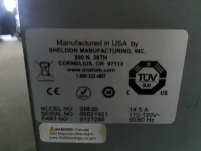 Shel Lab SMI39 Reach-In Large Capacity Incubator 38.6Cf 120v