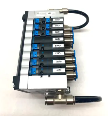 USED FESTO VALVE TERMINAL INTERFACE W/ 161360 X4 & 161362 X3 VALVES