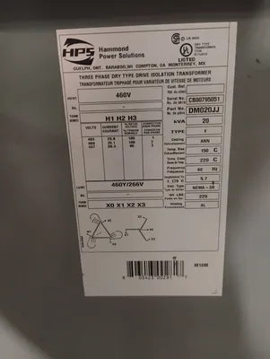 HAMMOND POWER SOLUTIONS DM020JJ Generators & Power Generation | ESS Industrial Equipment Sales (3)