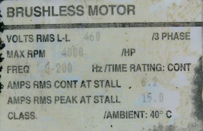 REFURBISHED RELIANCE ELECTRIC 1326AS-B460F-21-K4 SERVO MOTOR 1326ASB460F21K4