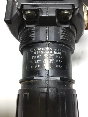Norgren R74G-6AK-RMG Filter Regulator Inlet 300PSIG 21Bar Max Outlet 150PSIG 10.3Bar Max