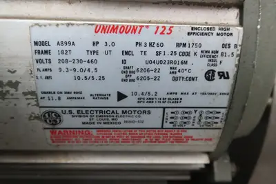 Hydraulic Pump STDS1430HBFSTDN w/ Electric Motor A899A