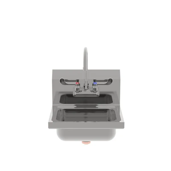 New | in-Stock Atosa New Atosa SH15 15-3/4" Stainless Hand Sink w/ Wrist Blade Handle & 8" Backsplash Hand Washing and Sanitizing Illinois US | Falcon Restaurant Supply #1373653