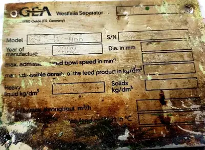 (2) Westfalia OSC 5-02-066/4 fuel oil purifiers, SS.