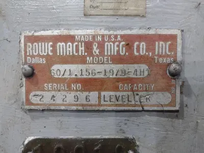 60" X .057" HERR-VOSS MODEL #66/1.156-19/9 4-HIGH BACKED UP PRECISION COIL LEVELER: YOBRO #25004
