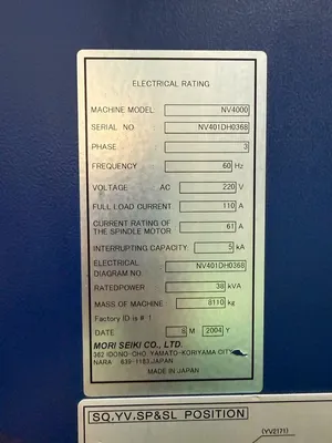 Used 2004 MORI SEIKI NV4000 DCG Vertical Machining Centers California US | MachineStation #1360780