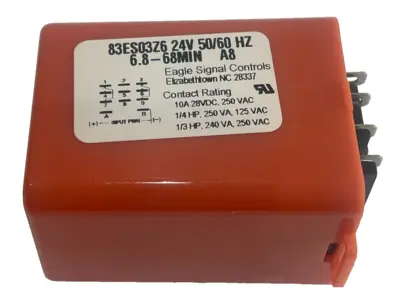 NEW DANAHER CONTROLS 83ESO3 Z6 PULSE TYPE DELAY RELAY 24V 50/60HZ 6.8-68MIN