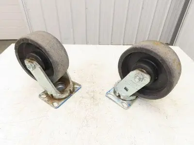 Phenolic Swiveling Caster Wheel 8x3" Black Lot of 2
