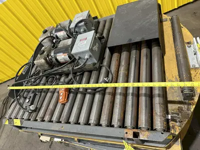 4,000 LBS X 60" X 48" ECONO LIFT HYDRAULIC SCISSOR LIFT TABLE WITH ROTARY ROLLER CONVEYOR TOP, 115 VOLT: STOCK #20961