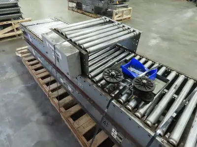 Automotion 30"x 24' V-Belt End Drive Skew Bed Roller Conveyor 3/4Hp 460V 170FPM