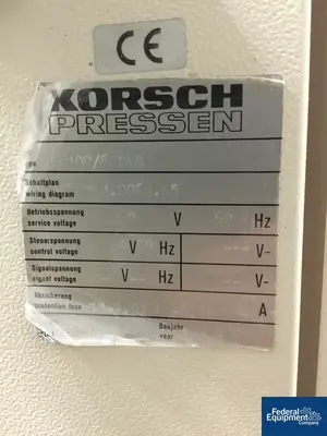 USED Korsch Korsch Tablet Press, Model PH106, 6 Station