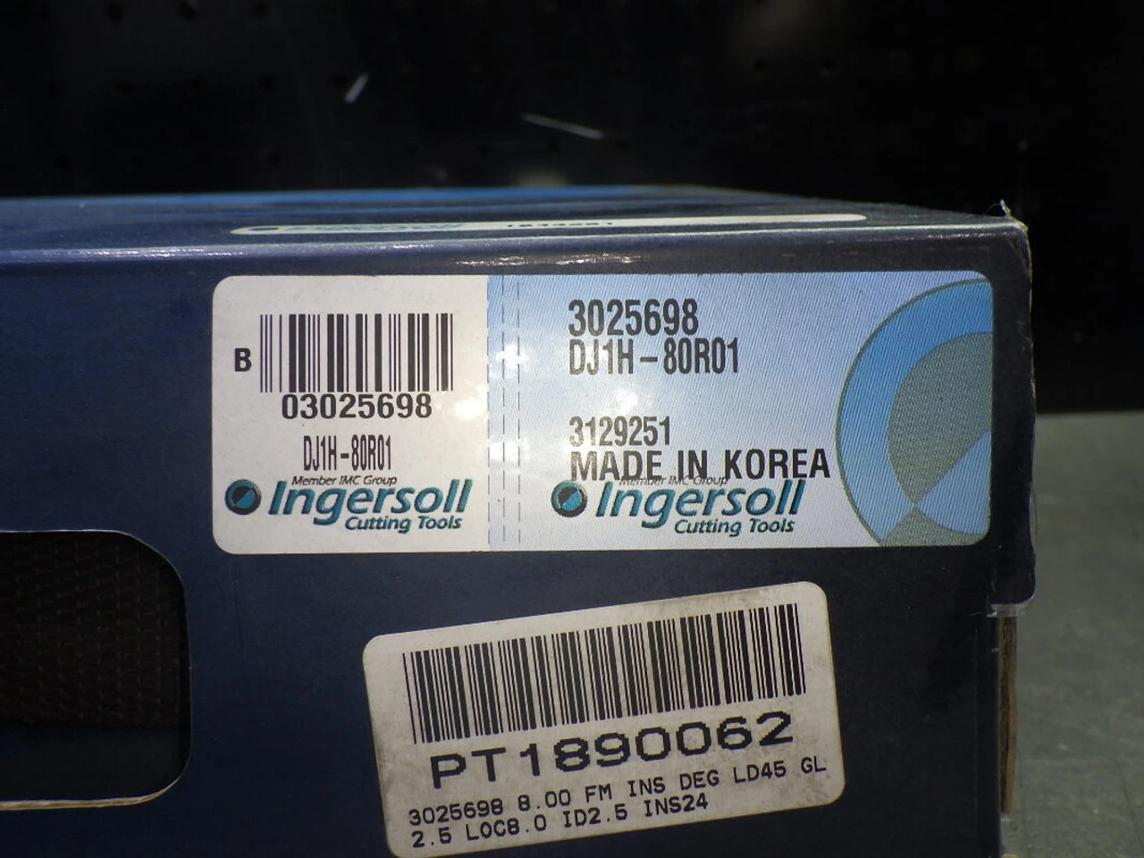 Ingersoll 8" Indexable Facemill 2.5" Arbor DJ1H-80R01 (LOC2258A)