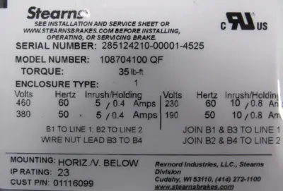 NEW STEARNS 108704100QF BRAKE 10538164