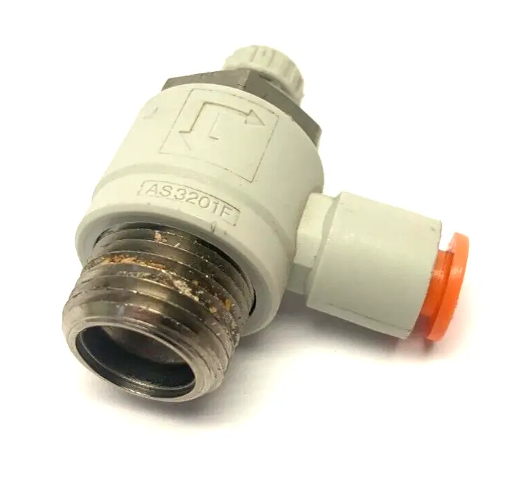 AS3201FG-N03-07 | SMC  Speed/Flow Control Valve 1/4" Tube 3/8" NPT Thread Hex Meter -  Used