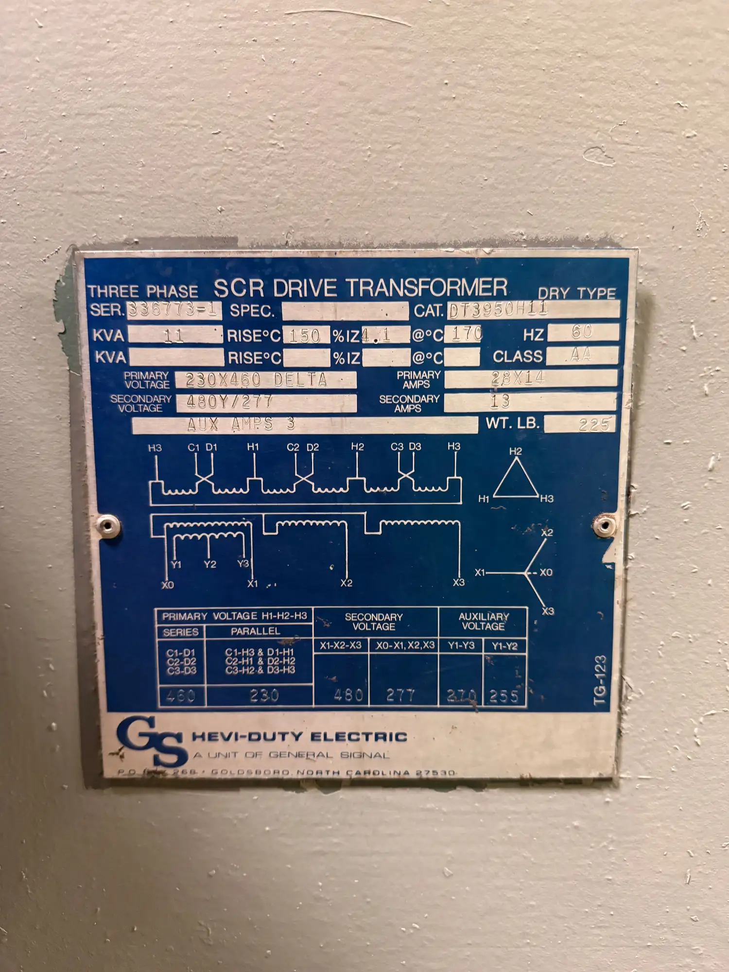 11 KVA 230/460 to 480Y/277V Isolation Transformer