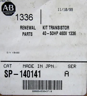 NEW ALLEN BRADLEY SP-140141 TRANSISTOR KIT 40-50HP 460V 1336 SER A SP140141