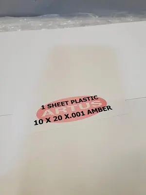 ARTUS PLASTIC SHEET AMBER 10X20X.001