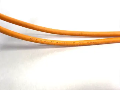 USED BELDEN, LUMBERG AUTOMATION CONNECTION CABLE M12 M/F 4-PIN RT ANGLE