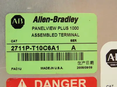 Allen Bradley 2711P-T10C6A1 HMI PanelView Plus 1000 Operator Control Panel Ser A