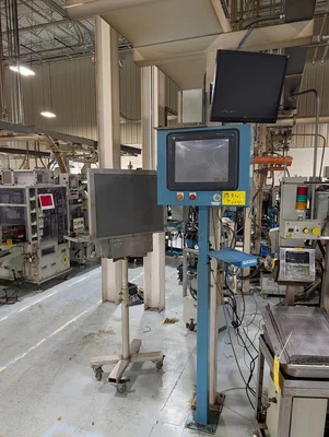 (2) Visual Inspection Tables W/ (2) Touchscreen Modules & (2) Acer Monitors