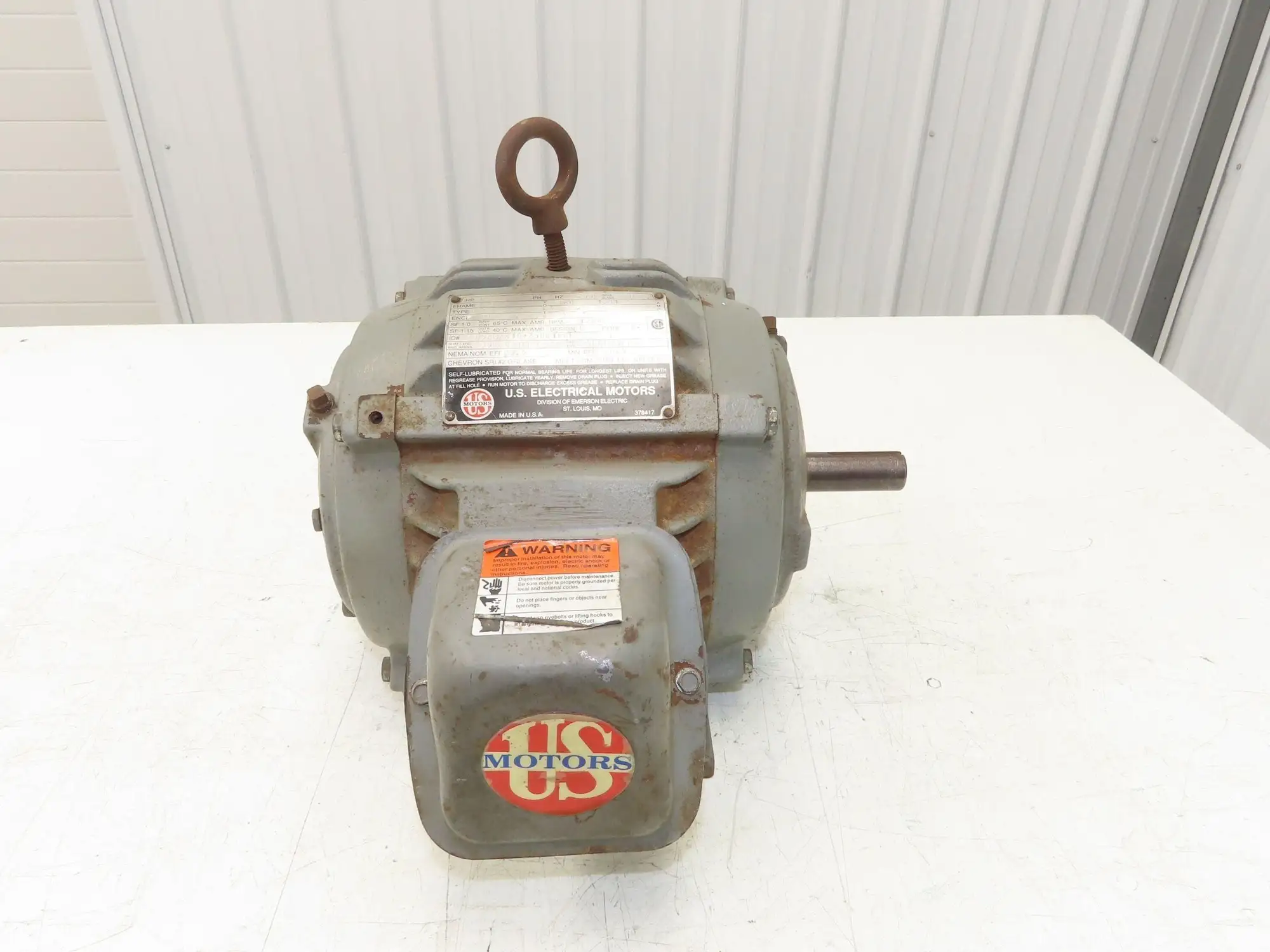 US Motors E056B AC Motor 1Hp 1774rpm 460v 3PH 182U Frame 7/8" Shaft TE