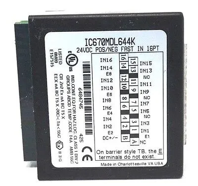 USED GE FANUC IC670MDL644K INPUT MODULE
