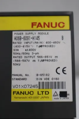 FANUC A06B-6091-H145 POWER SUPPLY A06B6091H145 STOCK 102B