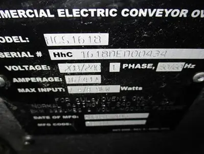 USED TURBO CHEF HCS1618