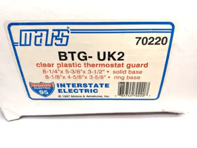 USED INTERSTATE ELECTRIC LOCKING THERMOSTAT GUARD/COVER, CLEAR, PLASTIC